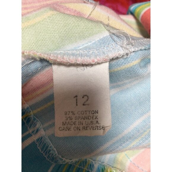 Vintage Briggs Blazer Jacket Two Button Front Pockets Colorful Striped Size 12 - Picture 5 of 6